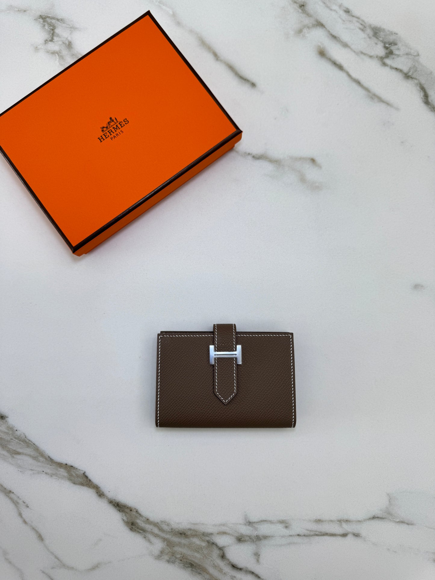 HERMES Bearn Mini Wallet 散紙位 大象灰銀扣 Epsom PHW
