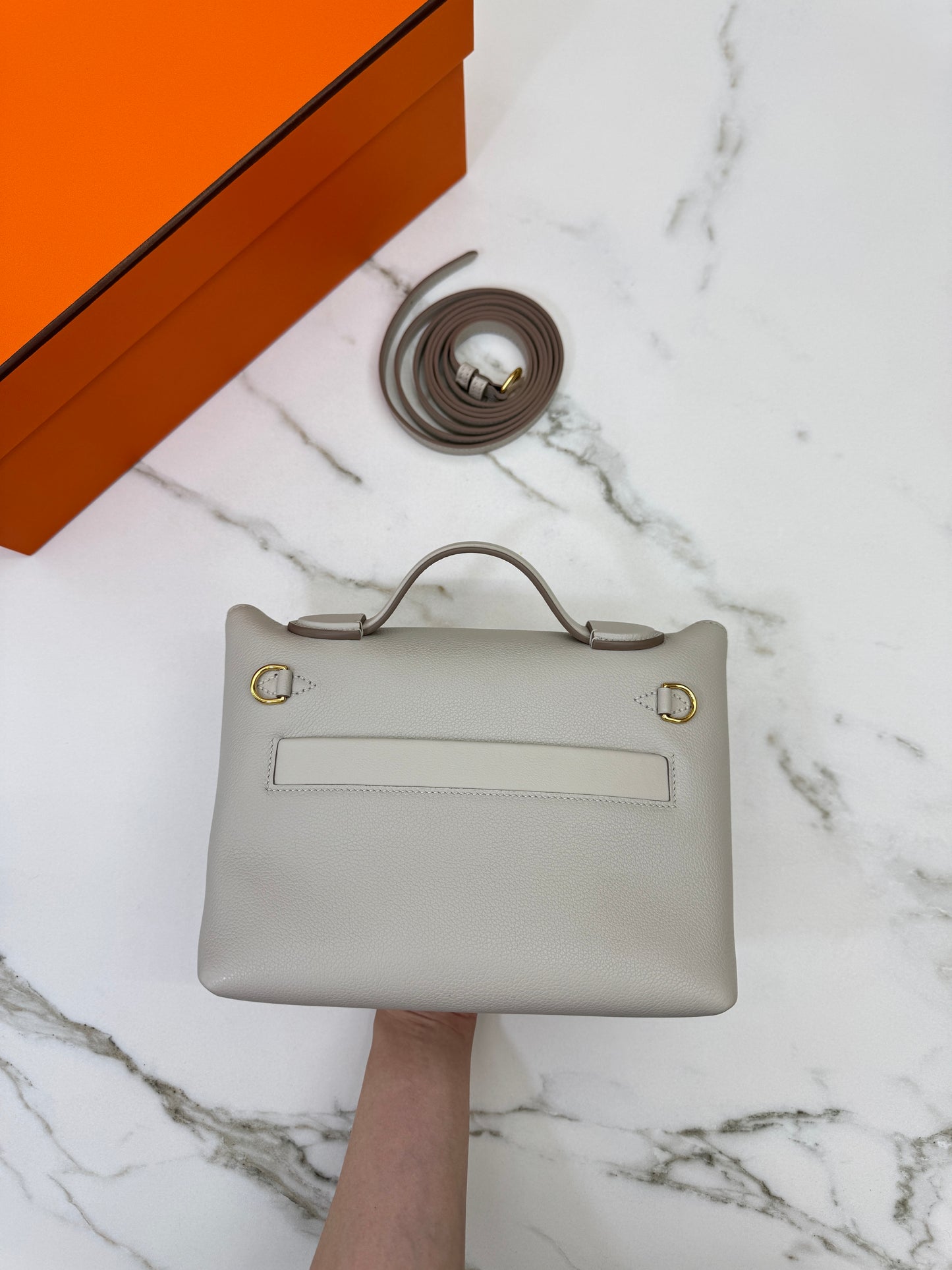 HERMES Mini 2424 冰川白金扣 Evercolor