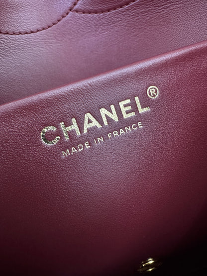 CHANEL 26S Maxi Flap Bag Small 酒紅色金扣 Burgundy GHW