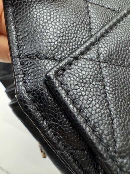 CHANEL Mini 25 Bag 黑色荔枝皮 金扣 Caviar Calfskin GHW