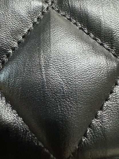 CHANEL 19系列 豆腐包 皺摺牛皮 黑色