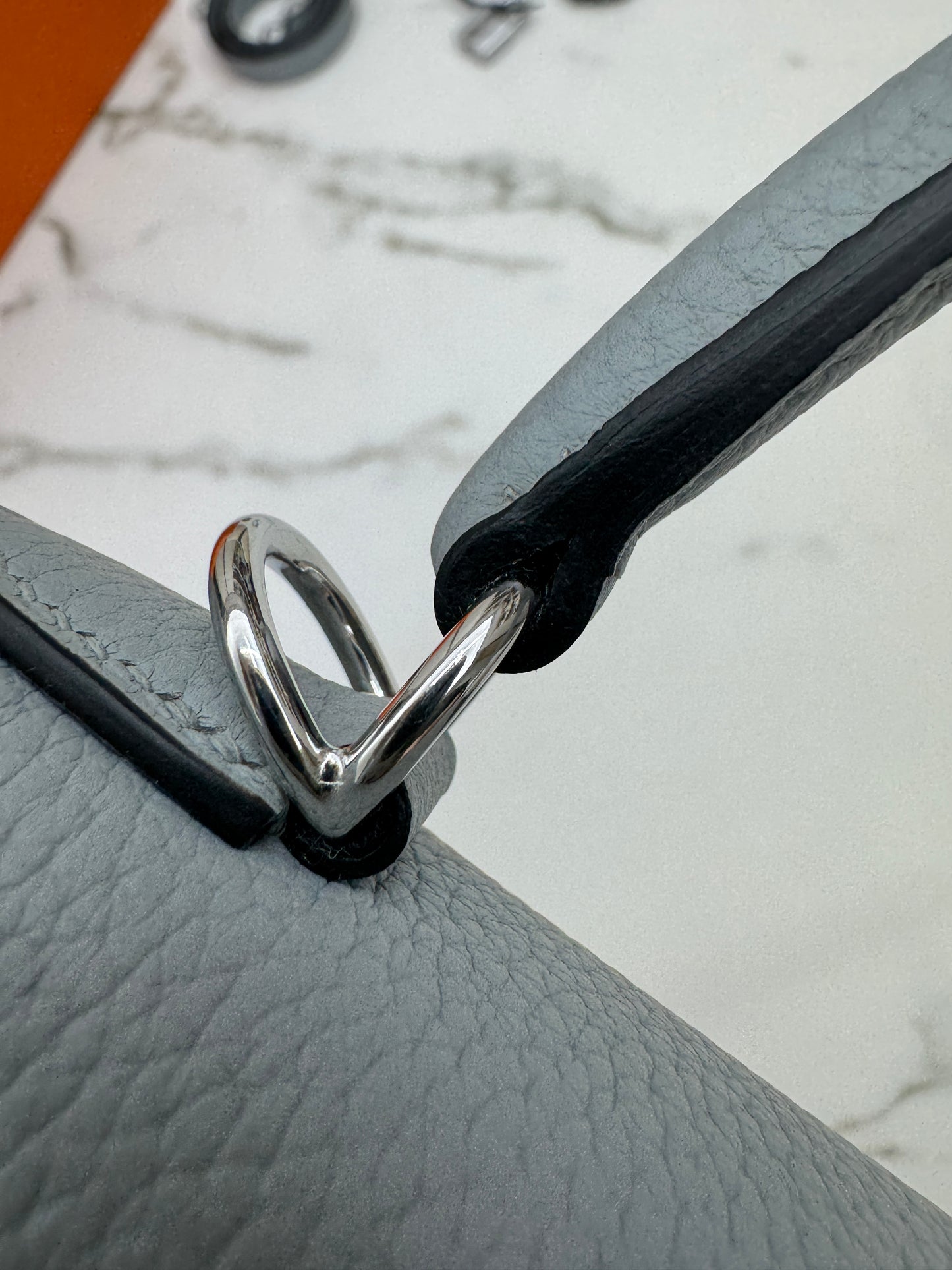 HERMES Kelly 25 Togo內縫 木偶灰銀扣 Gris Pantin PHW