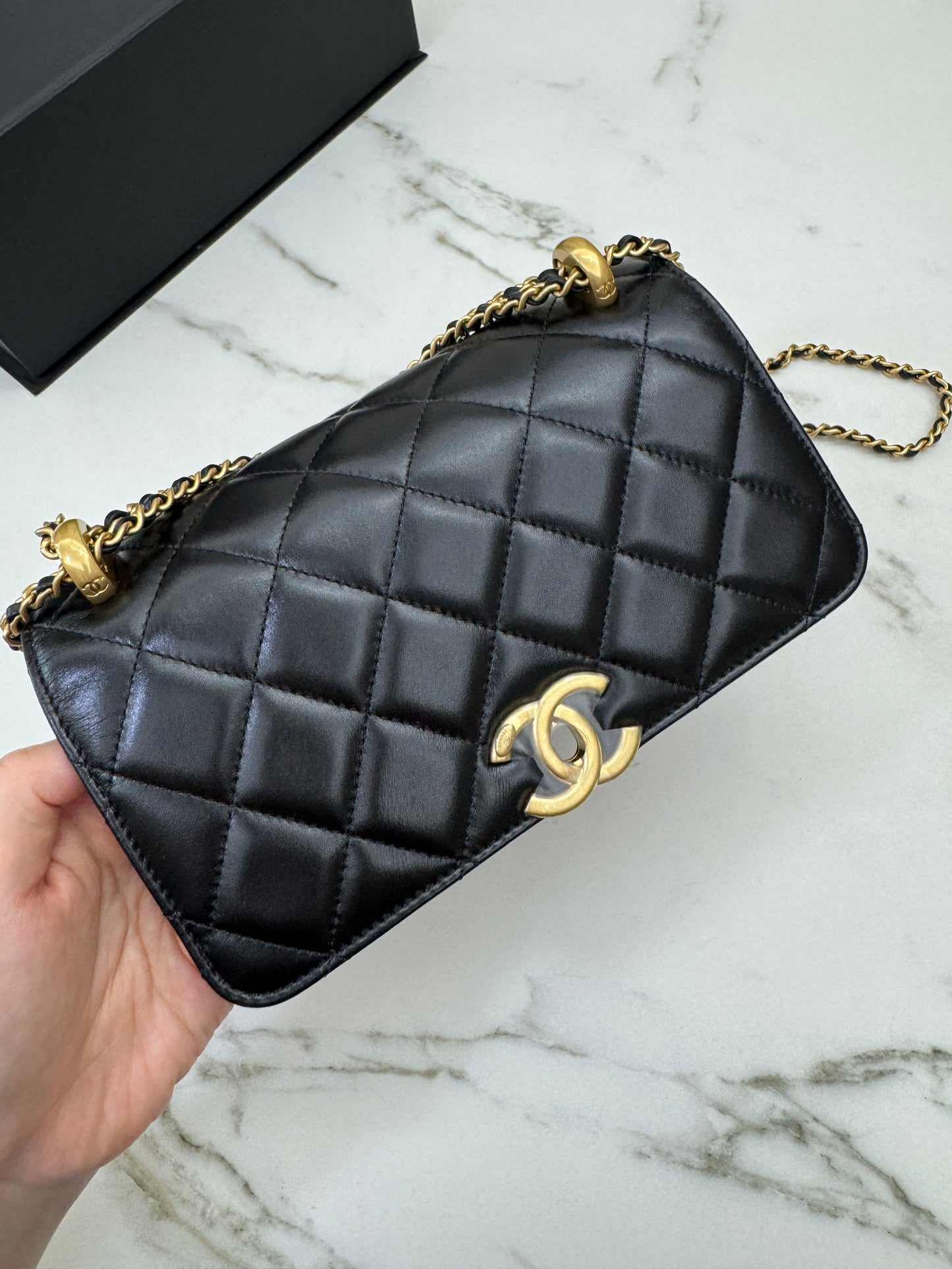 CHANEL 24C雙金珠中號22cm