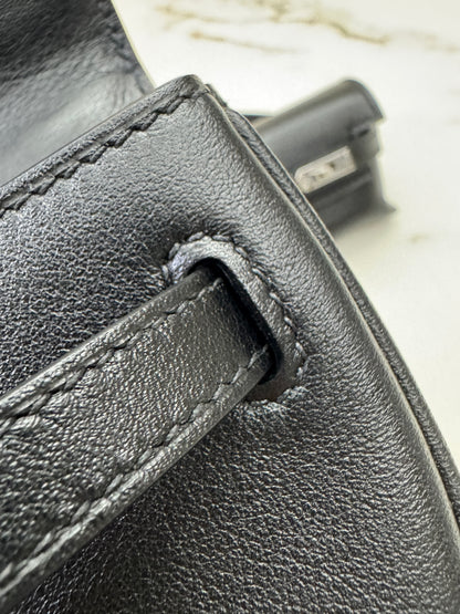 HERMES Kelly Moove 黑銀 Swift Noir PHW