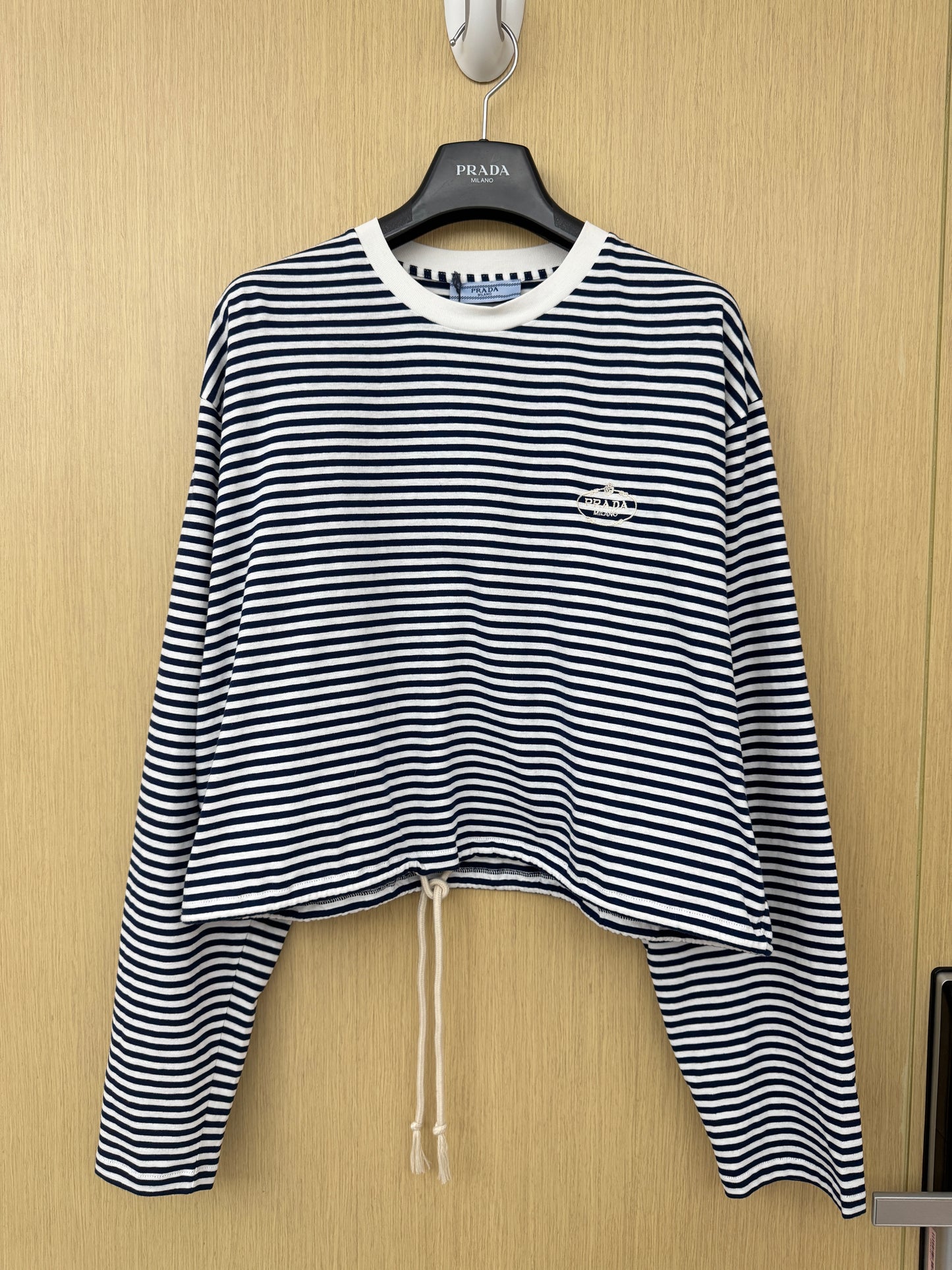 PRADA 條紋抽繩短款上衣 Cropped Top