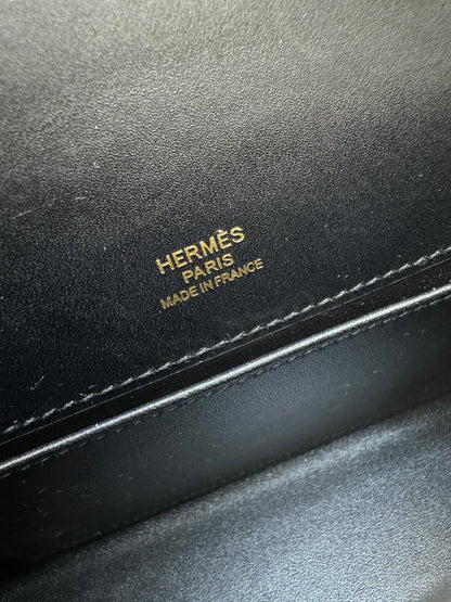 HERMES Mini Kelly 一代 黑金box皮 Kelly Pochette