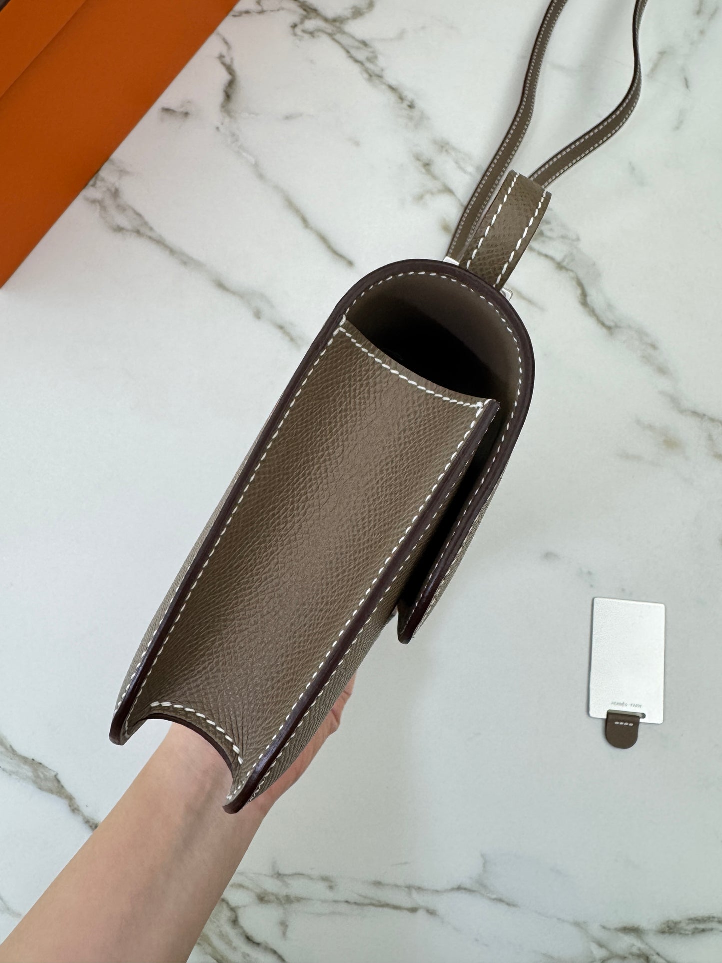 HERMES Constance Elan 大象灰銀扣 Epsom Etoupe PHW