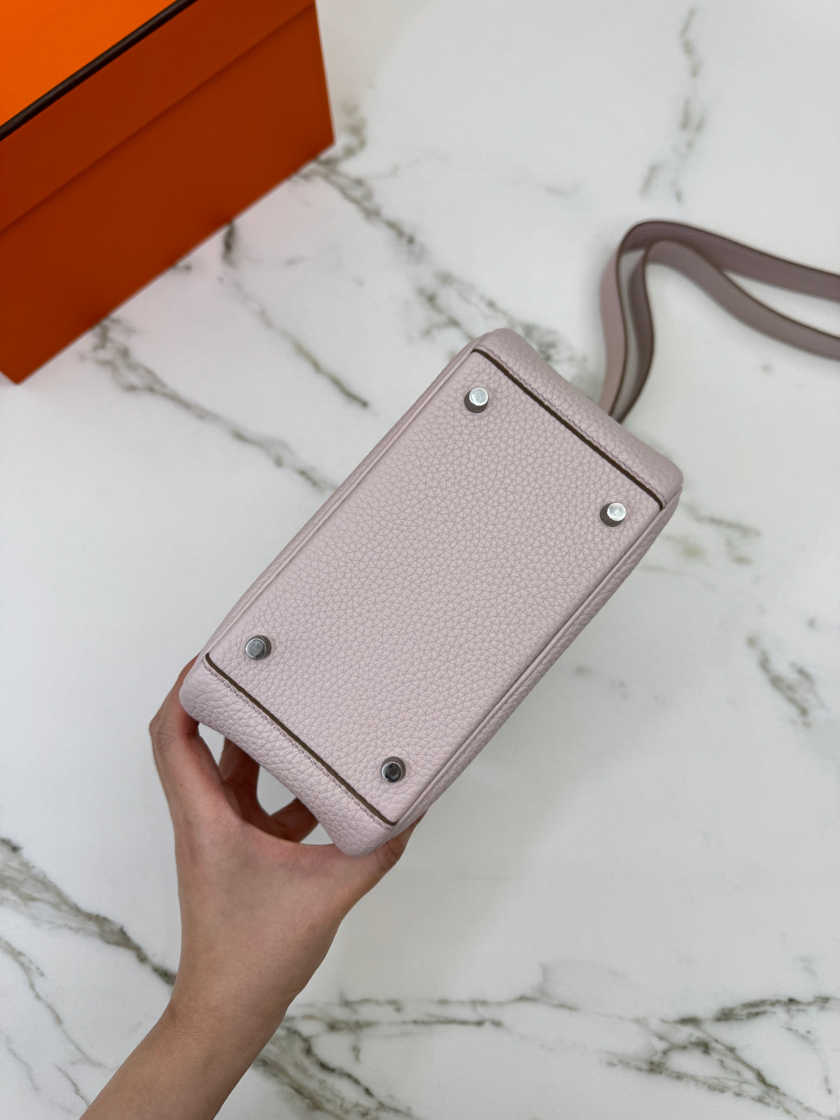 HERMES Mini Lindy 夢幻紫銀扣