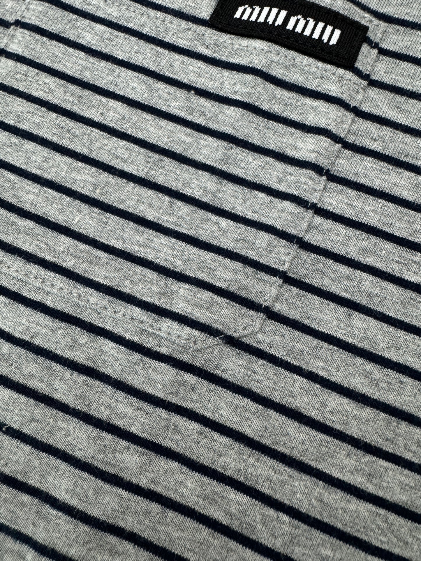 MIU MIU 做舊條紋長袖T恤