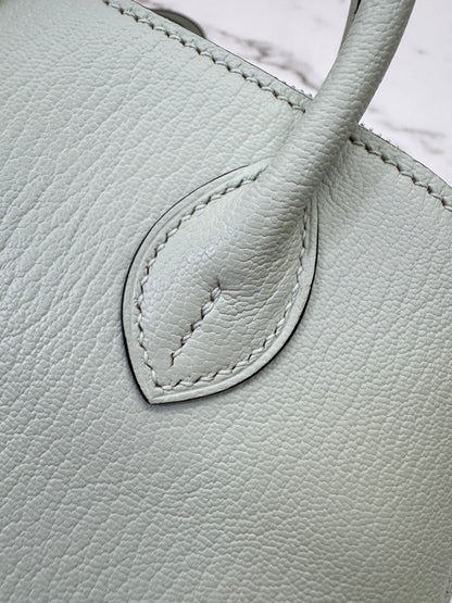 HERMES Mini Bolide 氣泡綠 山羊皮 銀扣 Mysore Vert Fizz PHW