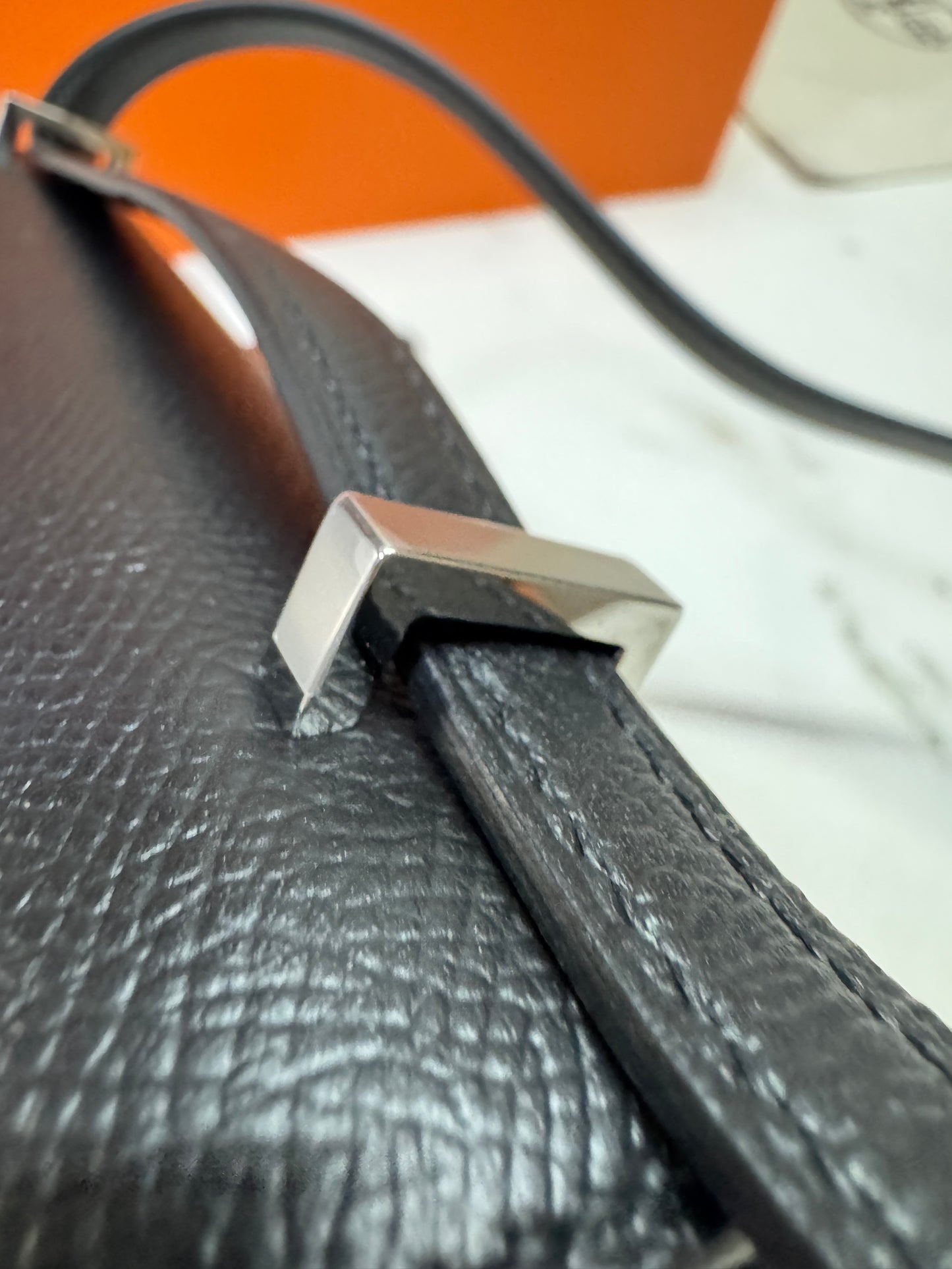 HERMES Mini Constance 新版 附鏡子 黑銀 Epsom PHW