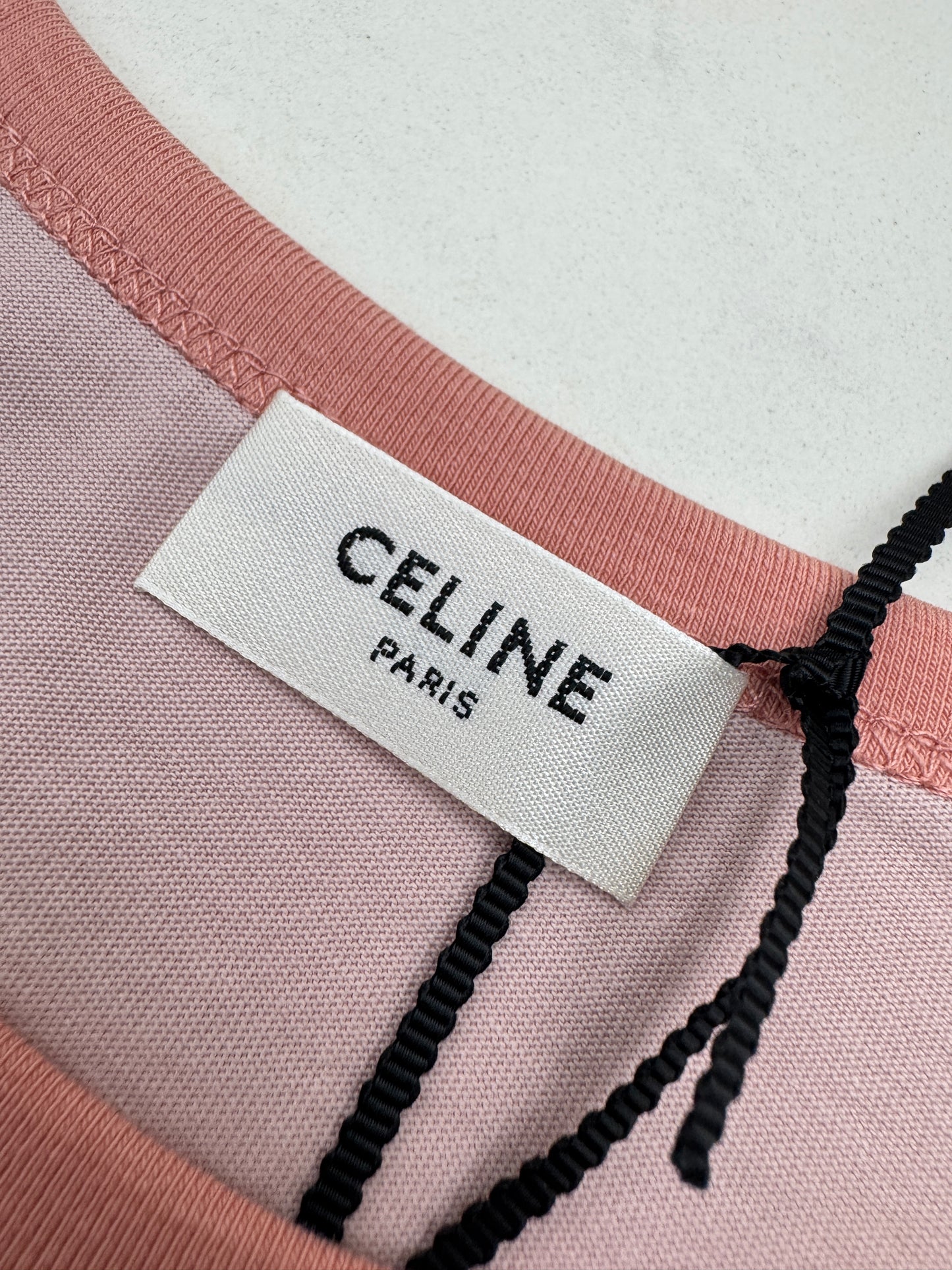 CELINE 短袖T恤 髒粉色