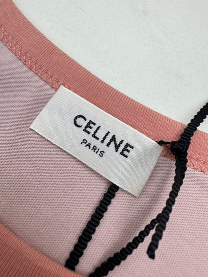 CELINE 短袖T恤 髒粉色