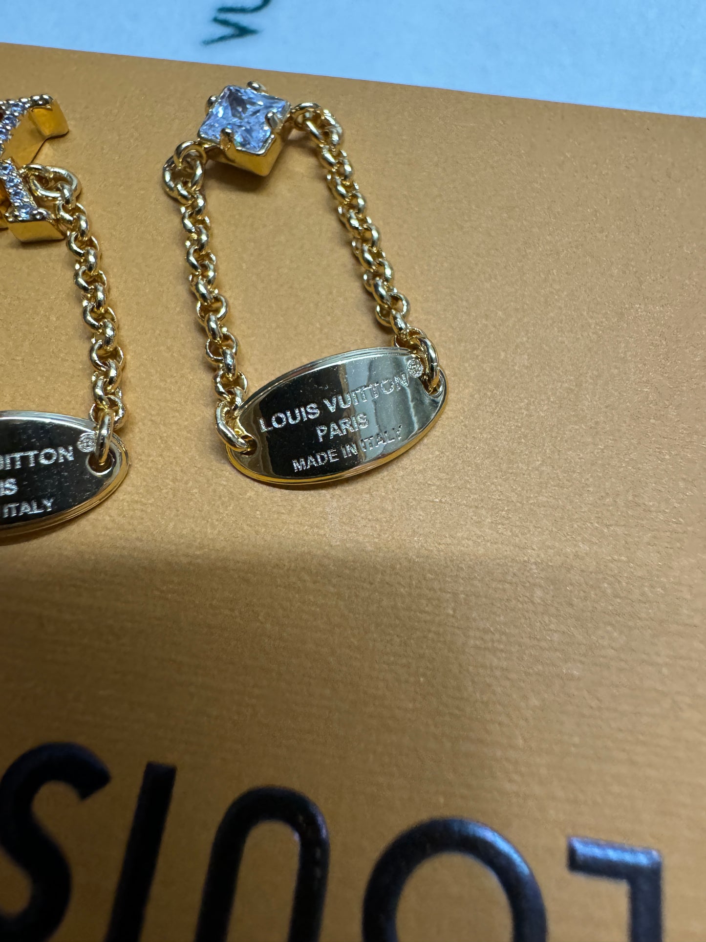 LV 三件套 金色水鑽戒指鏈