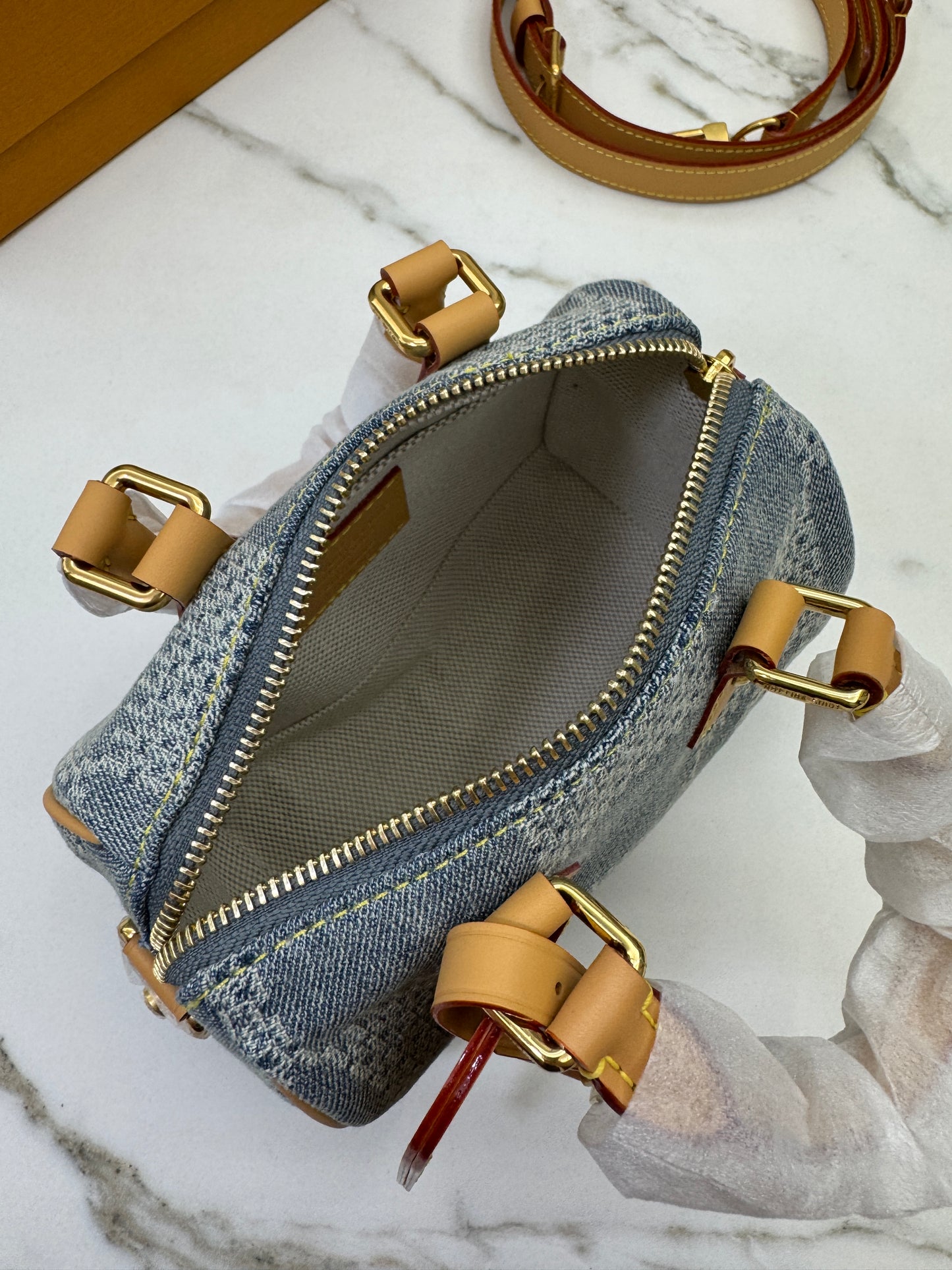 LV Nano Speedy 棋盤格牛仔