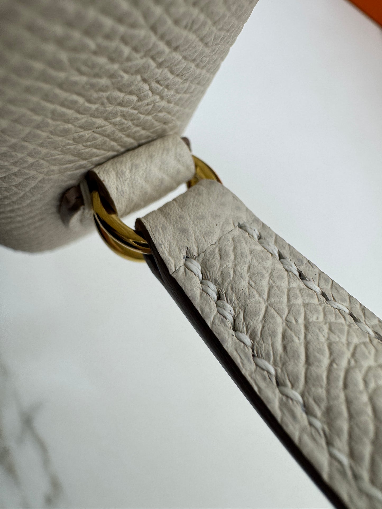 HERMES Mini Kelly II 奶昔白金扣 Epsom GHW