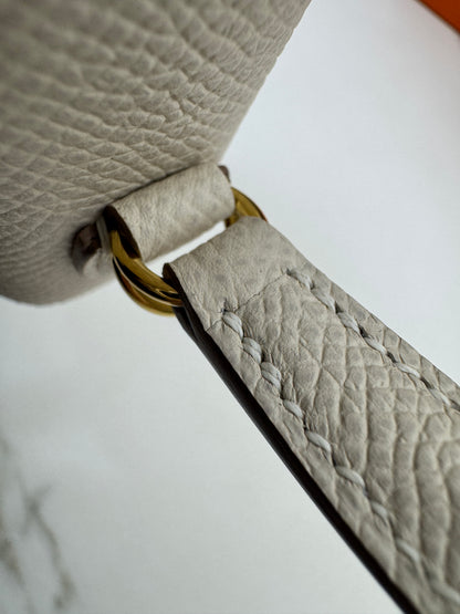 HERMES Mini Kelly II 奶昔白金扣 Epsom GHW