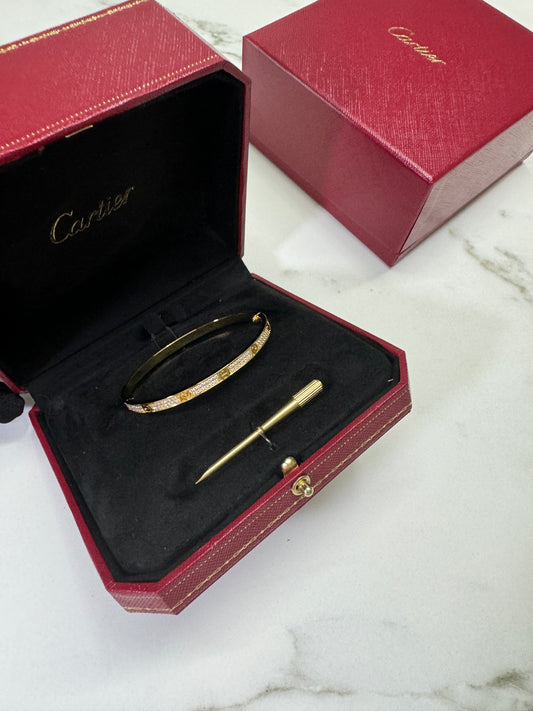 CARTIER Love 滿天星 窄版 金色