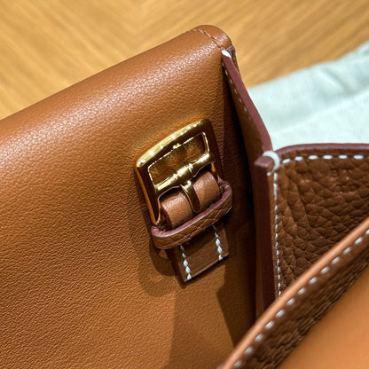 HERMES Halzan 25 金棕色 金扣 Gold TC