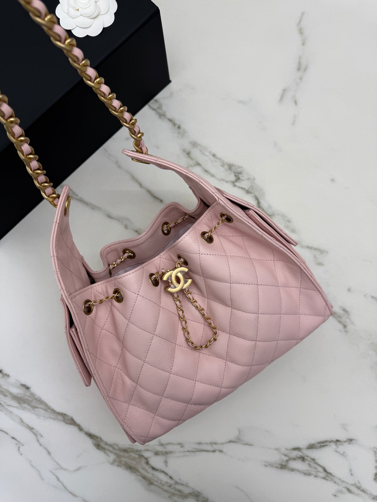 CHANEL 25Bag 粉紅色荔枝牛皮 Small
