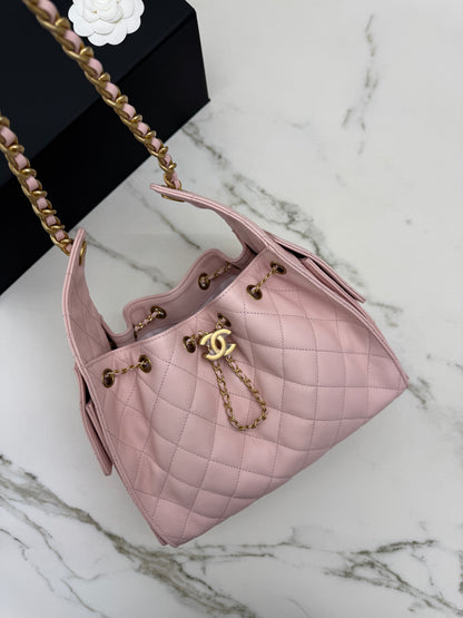 CHANEL 25Bag 粉紅色荔枝牛皮 Small