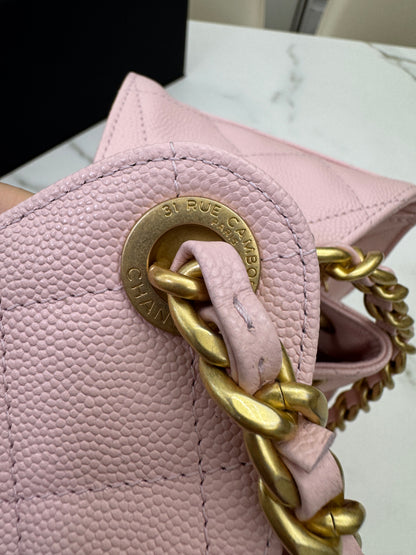 CHANEL 25Bag Small 櫻花粉 Pink Caviar 【專櫃查碼版】