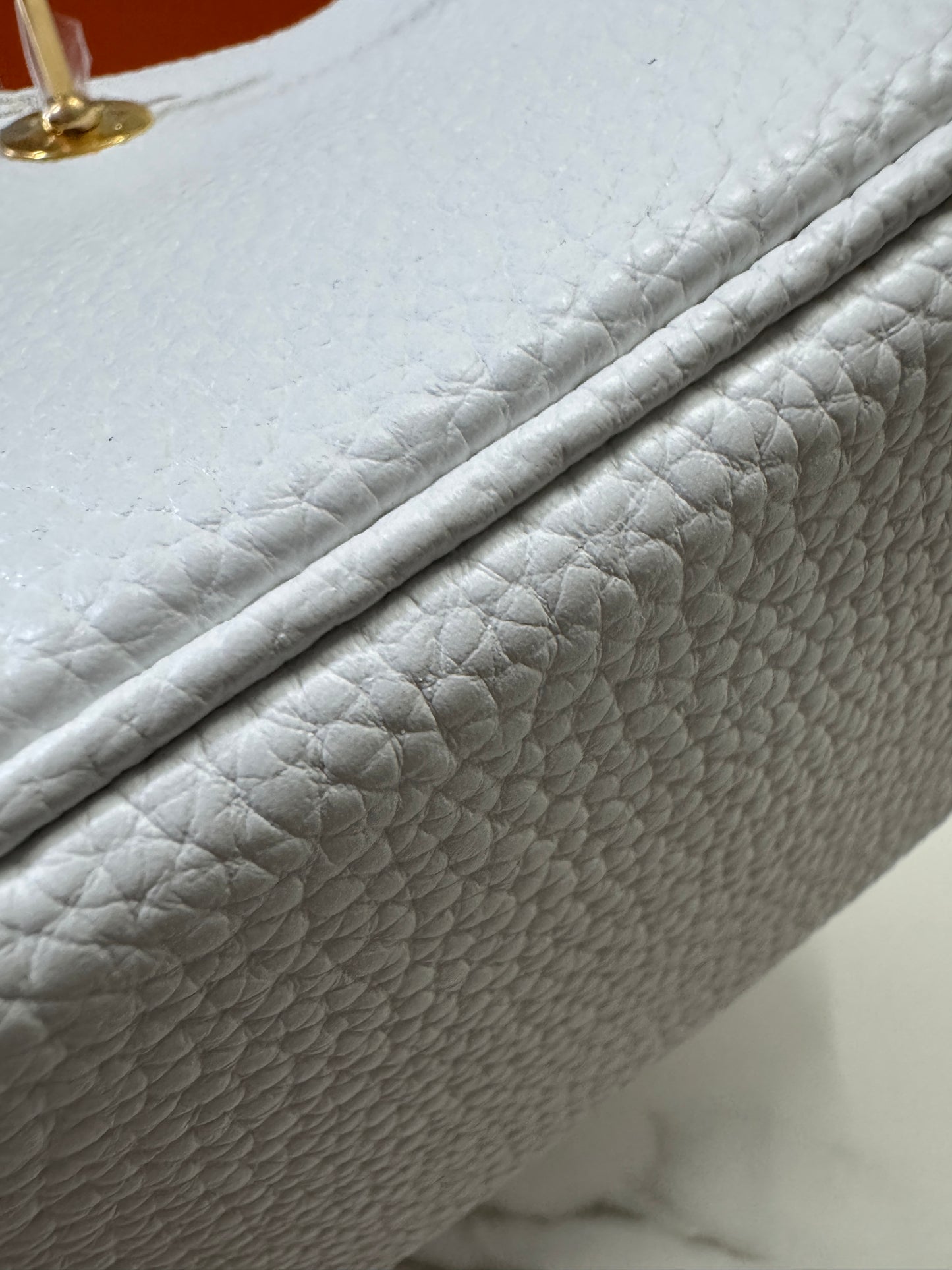 HERMES Mini Lindy II 純白色TC 金扣 GHW