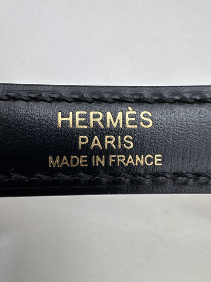 HERMES Kelly 25 黑色外縫金扣 Box Leather Sellier Noir GHW