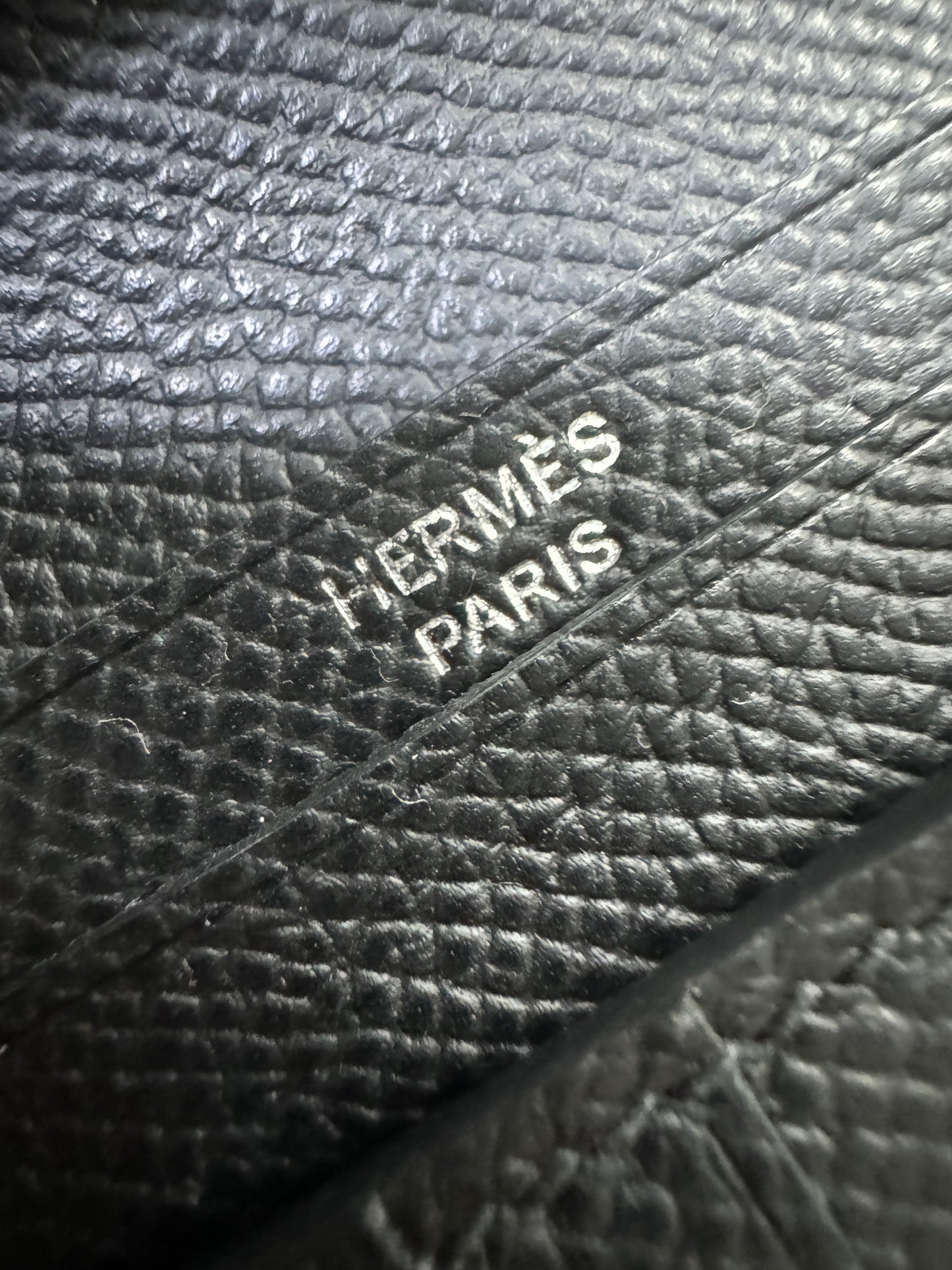HERMES Bearn Compact Wallet 黑銀 短款 Epsom PHW