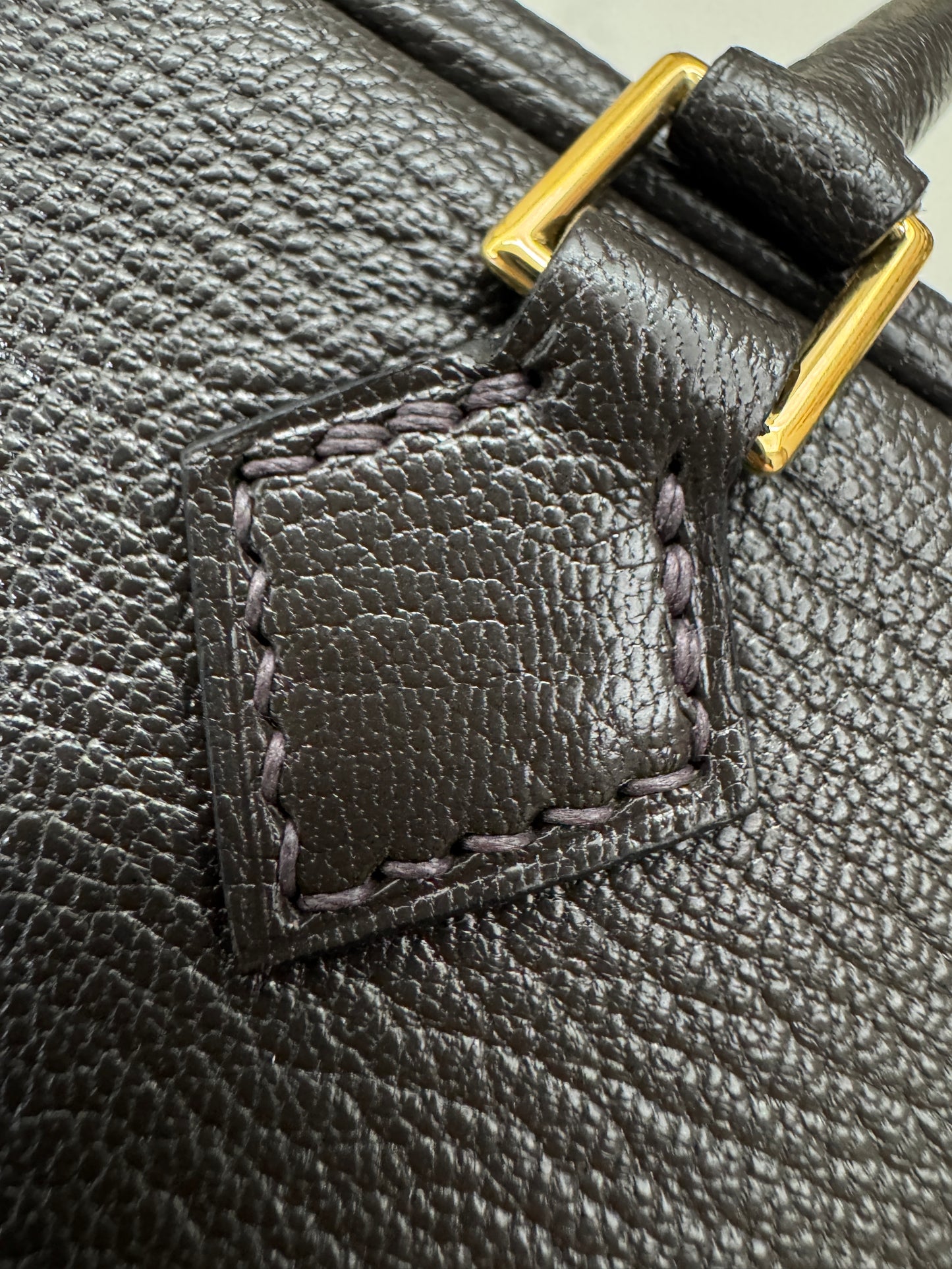 HERMES Mini Plume 一代 烏木色金扣 山羊皮 Ubene GHW Chevre Mysore