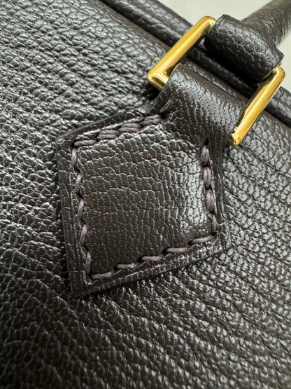 HERMES Mini Plume 一代 烏木色金扣 山羊皮 Ubene GHW Chevre Mysore