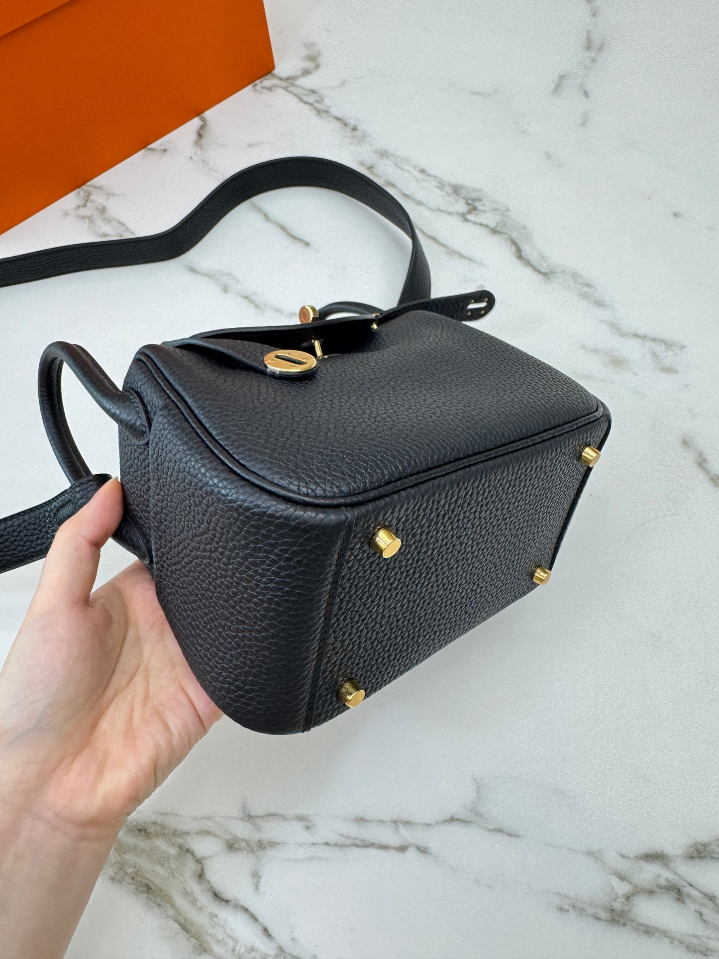 HERMES Mini Lindy II 黑金 Nior TC GHW