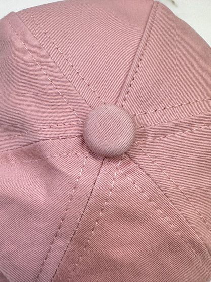 MIU MIU 鴨舌帽 粉紅拼咖啡色￼