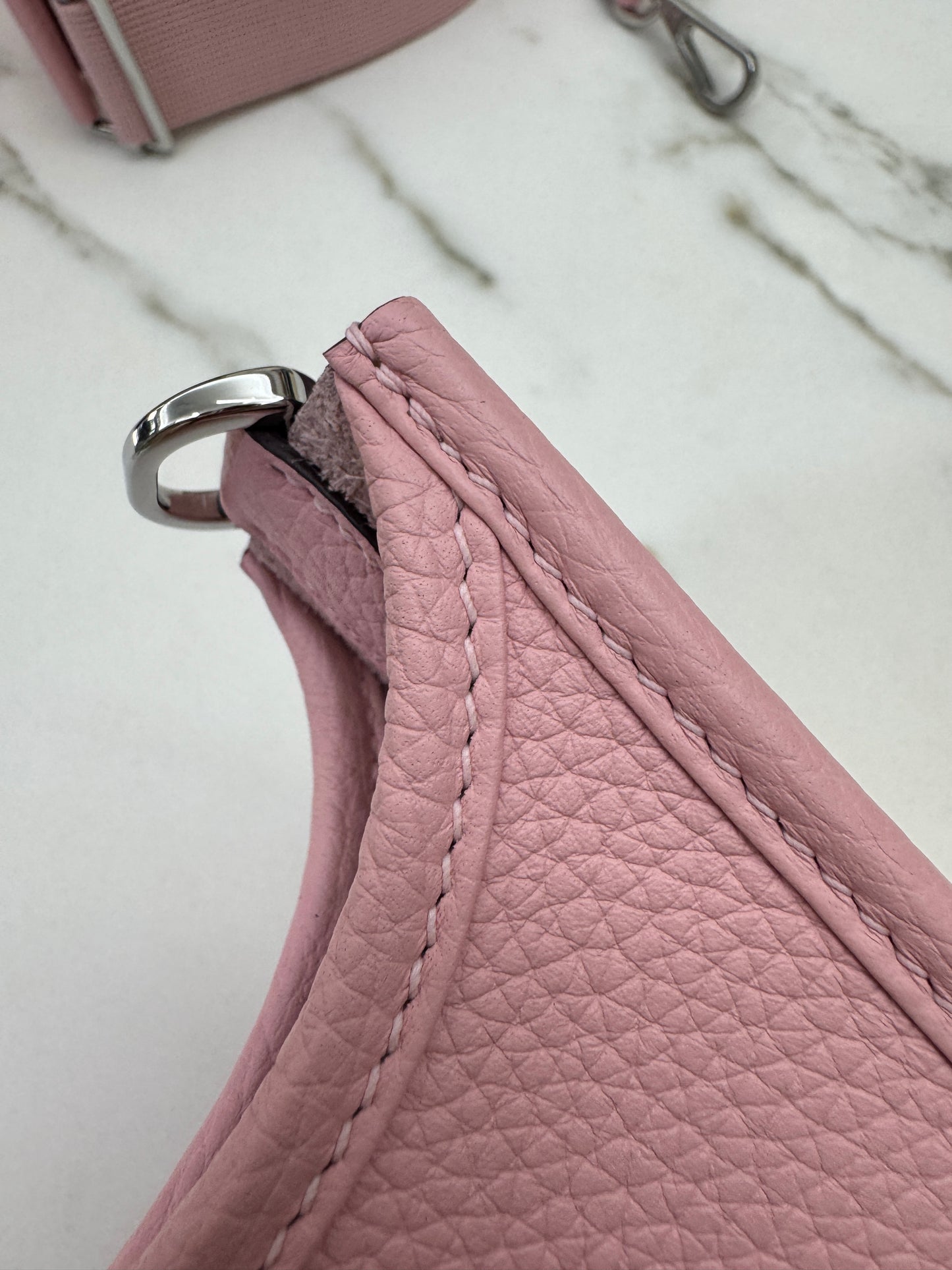 HERMES Evelyne 23 櫻花粉銀扣 3Q Rose Sakura PHW
