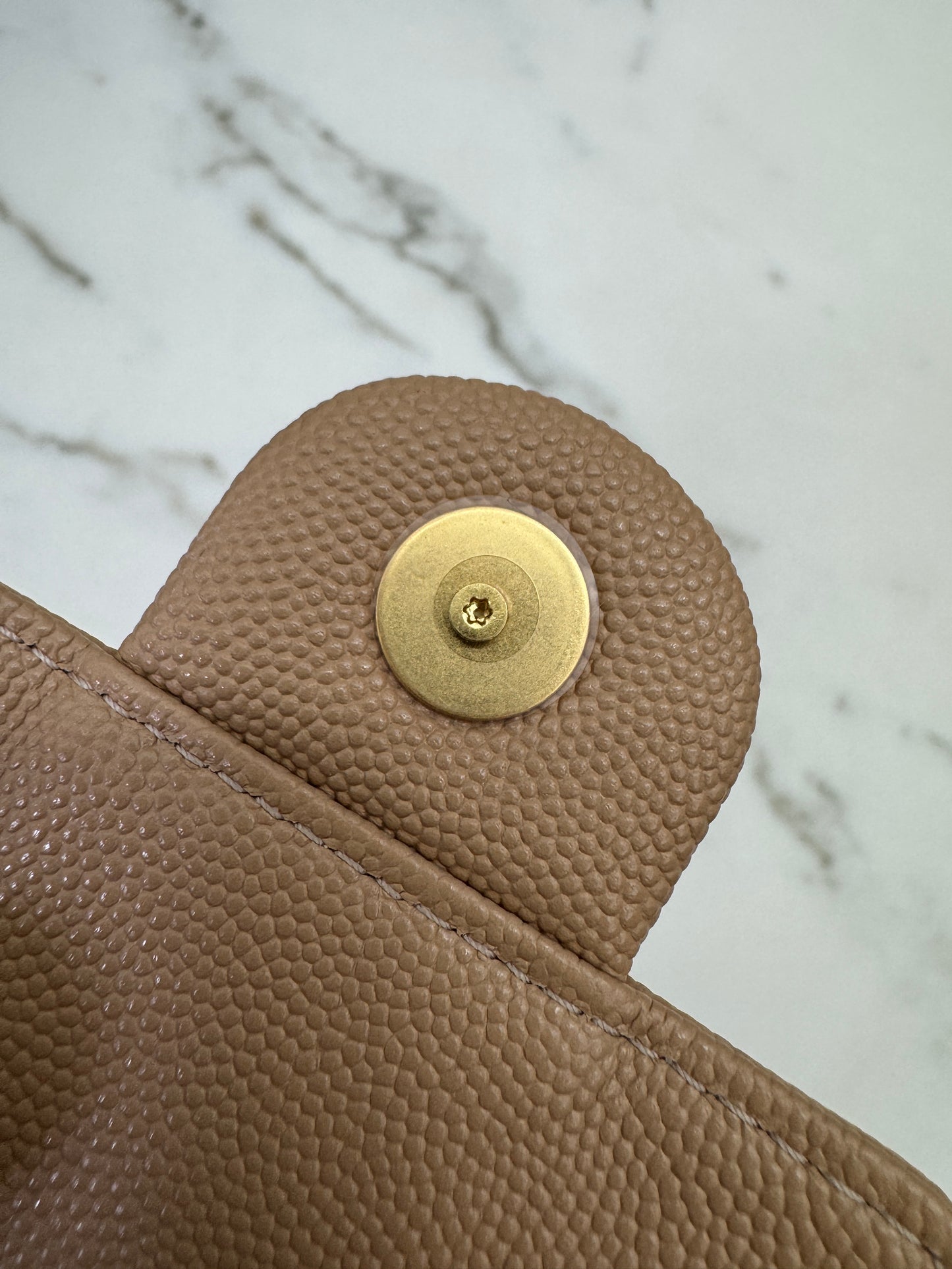 CHANEL Mini 25Bag 奶茶杏荔枝皮 Caviar Calfskin