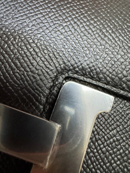 HERMES Mini Constance 新版 附鏡子 黑銀 Epsom PHW