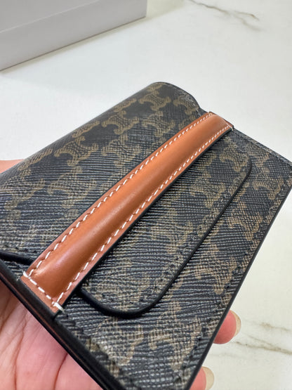 CELINE Canvas 老花雙層卡包