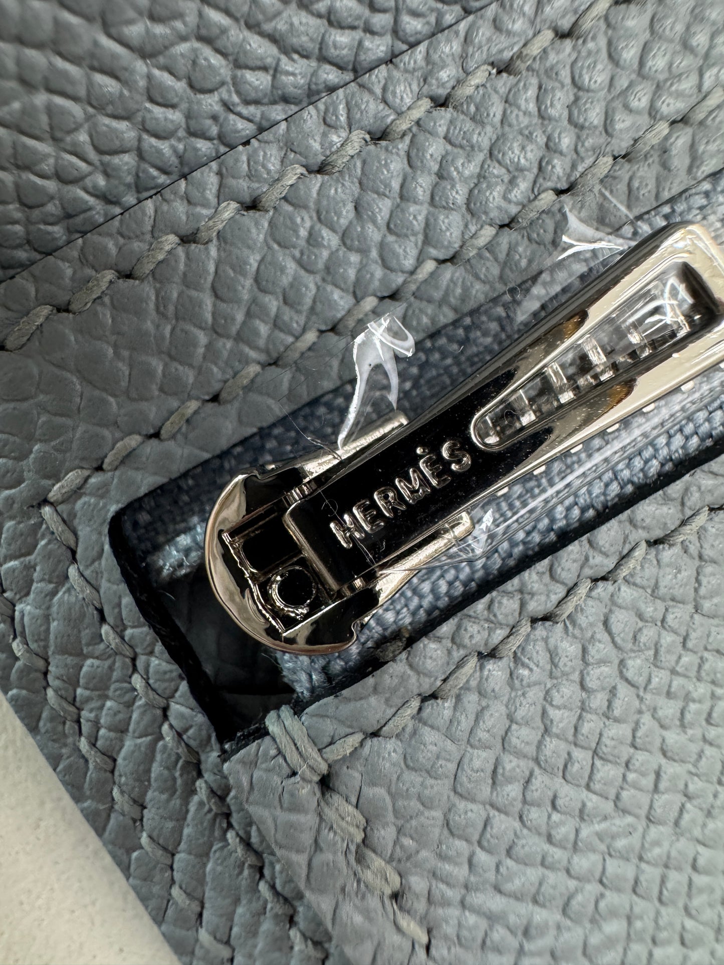 HERMES Bearn 三摺錢包 亞麻藍 Blue Lin Epsom PHW