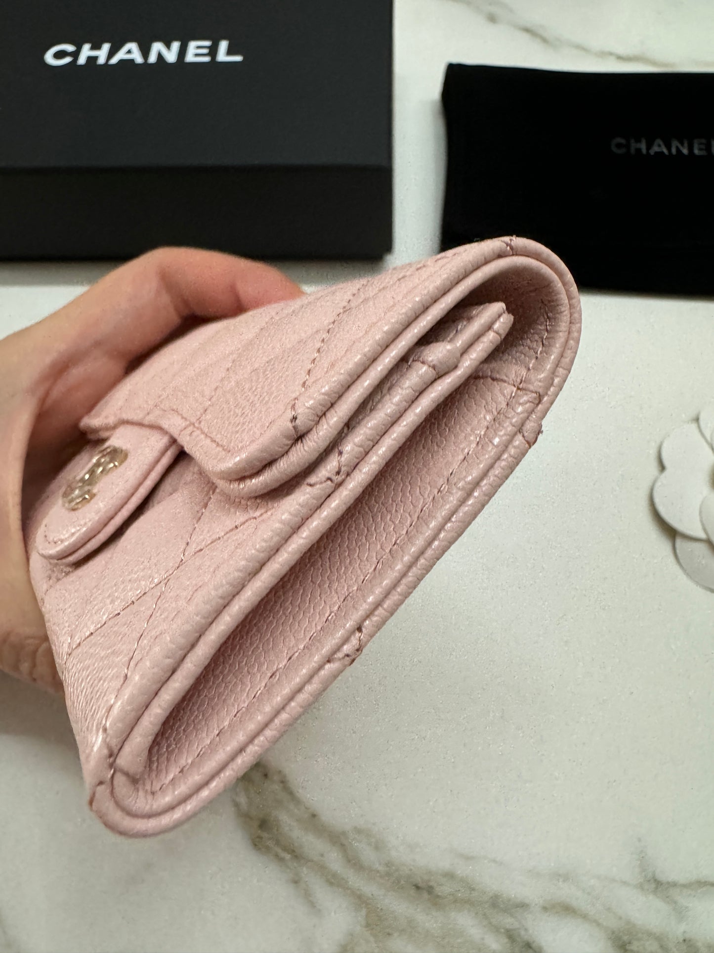 CHANEL CF卡包 淡粉色 HAAS牛皮