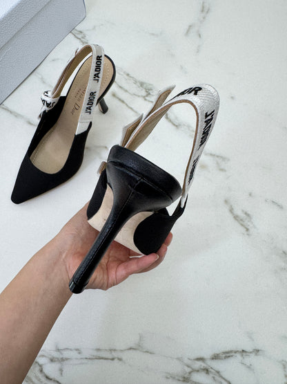 DIOR J'adior Slingback 黑色科技布 10cm