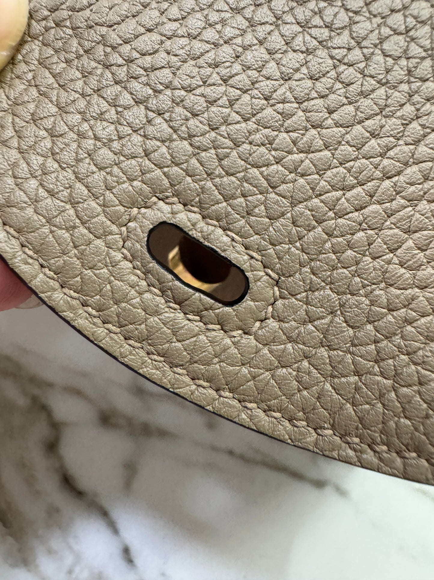 HERMES Mini Lindy II 馬爾淺米 金扣 TC