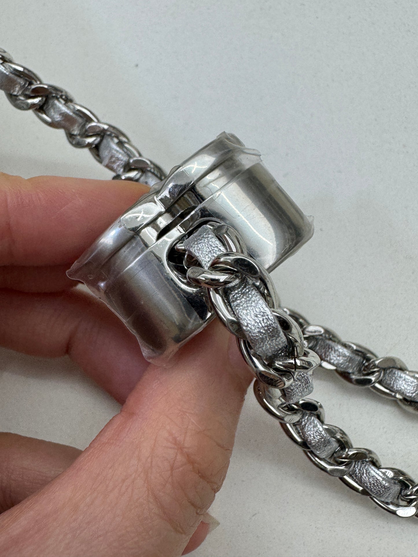 CHANEL 25B調節扣 銀色方胖子 Mini CF Square Caviar Calfskin