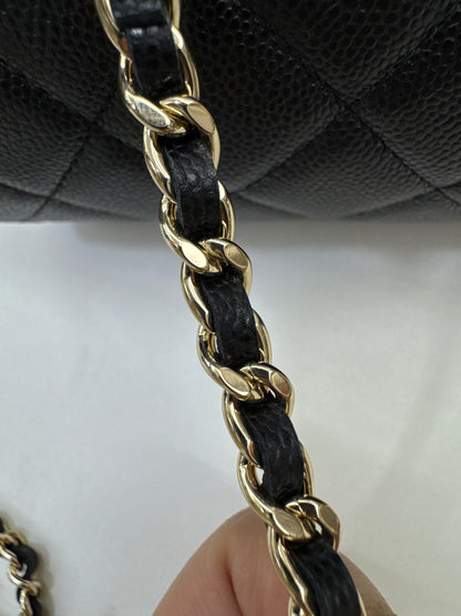 CHANEL 25P保齡球 黑色牛皮￼