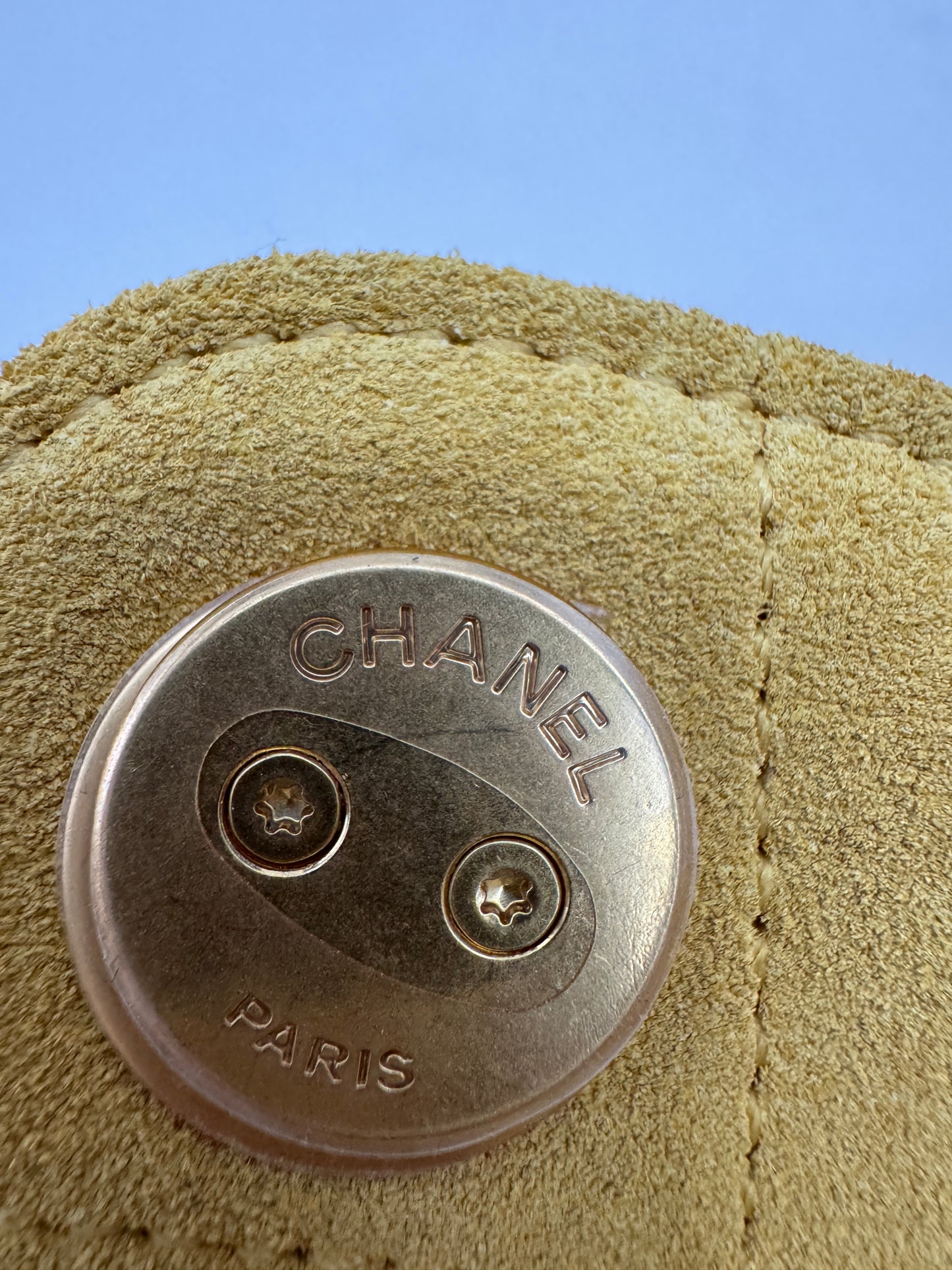 CHANEL Mini 25Bag 麂皮黃色