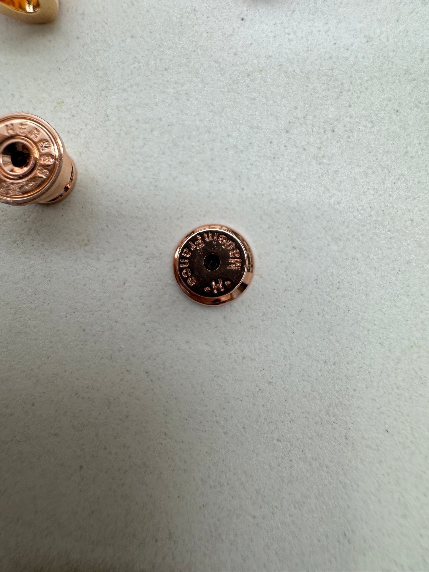 HERMES Mini Pop H 耳釘 淺粉拼粉紅