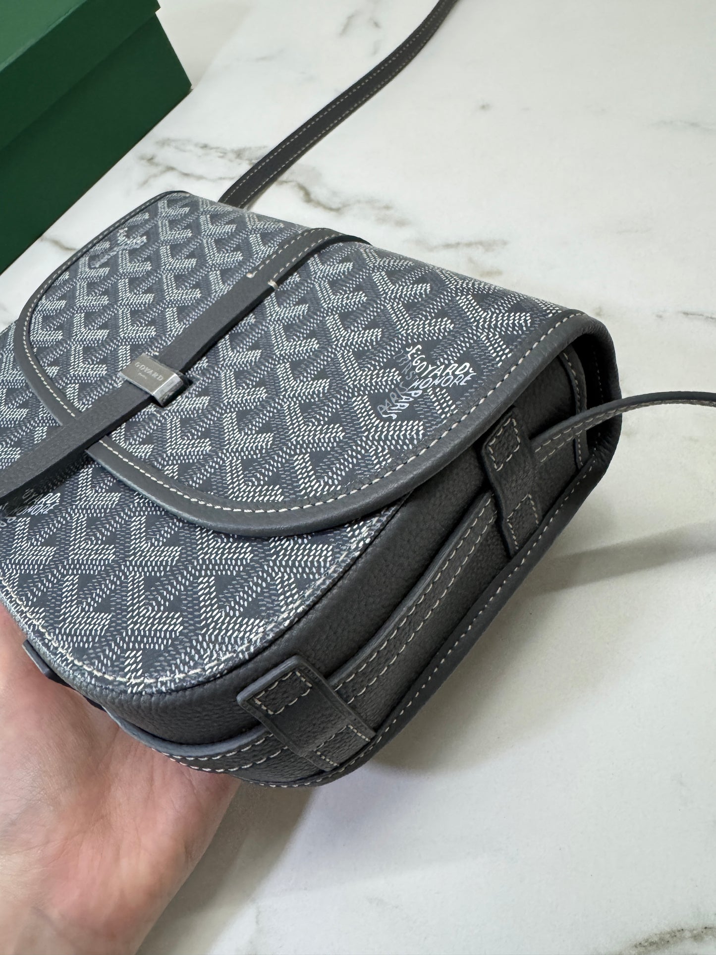 GOYARD Belvedere 郵差包 灰色 PM
