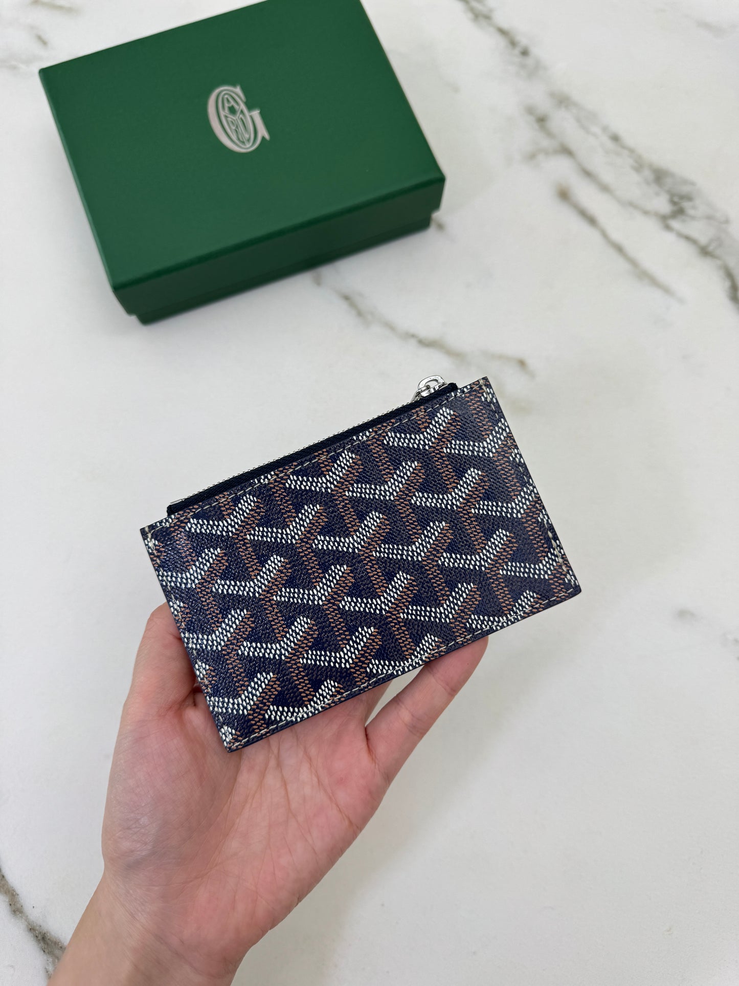 GOYARD Bourbon Zipped Cardholder 海軍藍