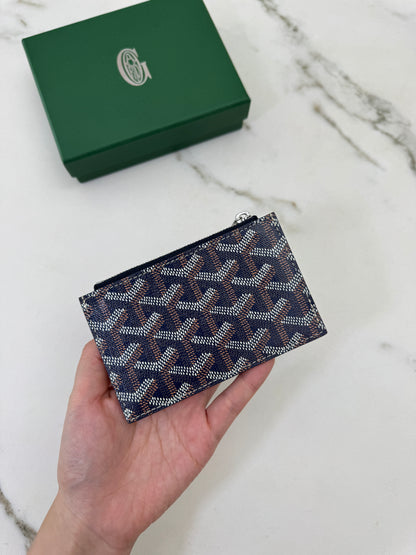 GOYARD Bourbon Zipped Cardholder 海軍藍