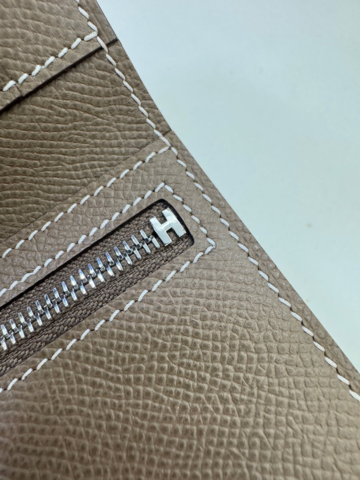 HERMES Bearn Wallet 三摺錢包 大象灰銀扣