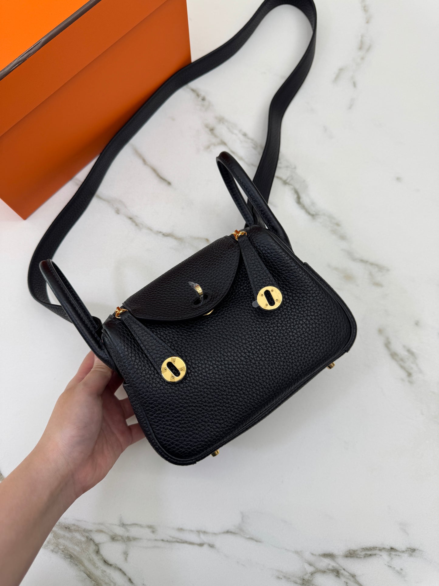 HERMES Mini Lindy I 黑色 Noir GHW